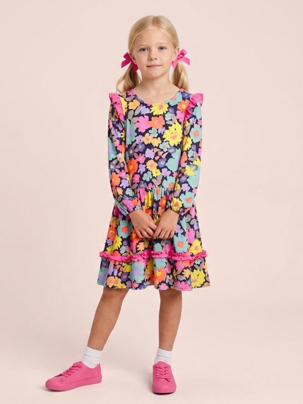 NEW Finding Foxtale Girls You're Invited Party Dress SZ 10 Pink Bow Artsy Floral